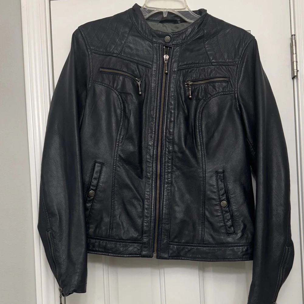 Harley-Davidson Midnight Black Leather Jacket - Picture 5 of 7